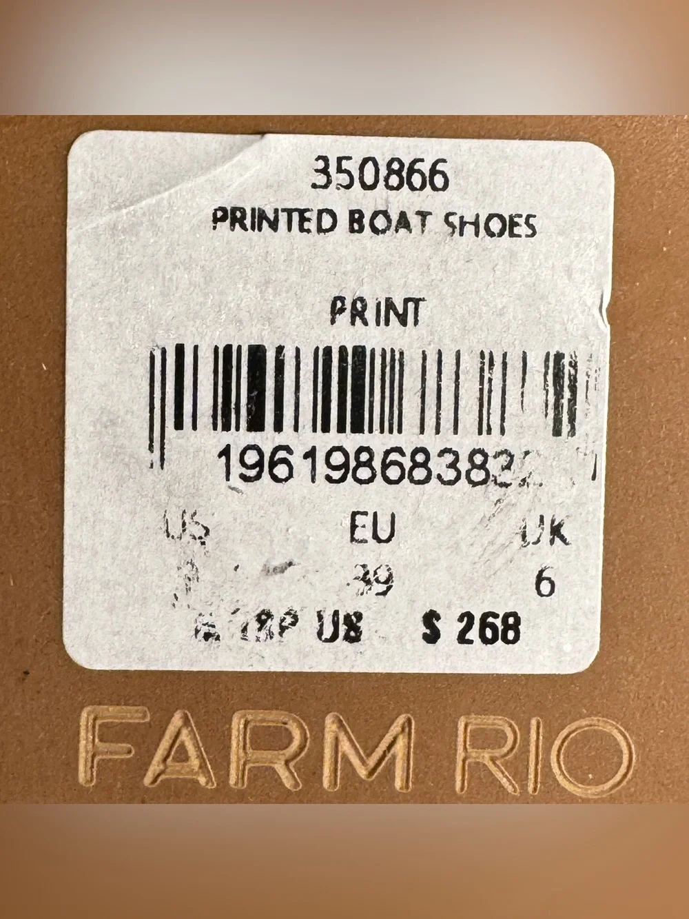 FARM Rio Women's Printed Boat Shoes Size 8 US 39 EU
